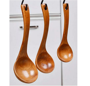 Lot de 3 cuillères à mesurer en bois naturel, cuillère à long manche en bois naturel, cuillère en bois écologique - Product Image 1