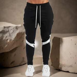 Pantalon de jogging décontracté pour homme, bas de survêtement de sport ajusté noir pour la gym - Product Image 4