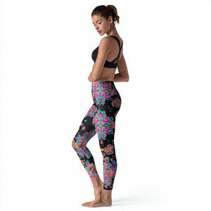 Leggings de Compresión para Yoga y Gimnasio para Mujer, Cintura Elástica, Sin Costuras, Ecológicos, Estampado por Transferencia de Calor, Sólidos, Duraderos, Modernos, Largos - Product Image 5