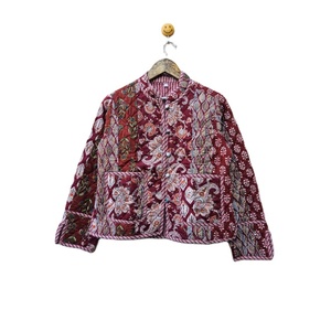 Chaqueta de Invierno Acolchada de Algodón Reversible, Ecológica y Hecha a Mano para Mujer, Estilo Artesanal, Transpirable y Estampada - Product Image 1
