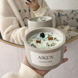 Bougie parfumée en ciment AIKUN Boutique Aromathérapie, couleur grise, pour la décoration de la maison, cadeau, spa, présentation - Product Image 1