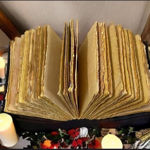 สมุดบันทึกทำมือหนังแท้พิมพ์ลายศิลปะ "Swallow Love" ดีไซน์ลายหัวใจพฤกษศาสตร์ พร้อมตัวล็อคโลหะแบบ C ของขวัญวาเลนไทน์ - Product Image 5