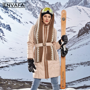 Women's <b>Lightweight</b> <b>Long</b> Duck Down <b>Coat</b> with Scarf Waterproof Winter Puffer Jacket Warm Thick Insulated Outdoor Ladies <b>Coat</b> - Product Image 3