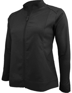 Veste de sport en polaire pour femme avec options de broderie, fermeture éclair intégrale, col montant, tenue de travail médicale pour infirmières - Product Image 3