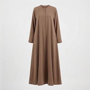 2025 OEM Kimono Abaya pour femmes musulmanes, en tissu polyester épais, doux et très extensible, col en V, manches longues, pour fêtes, Ramadan, mariages - Product Image 1