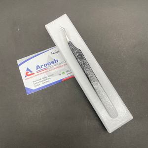 Sustainable Professional Stainless Steel 45 Degree Glitter Tweezers for <b>Eyelash</b> Extensions Customized Logo <b>Beauty</b> <b>Tool</b> Pointed - Product Image 3