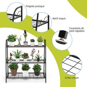 3-Tier Metal <b>Plant</b> <b>Stand</b> Shelf Display Rack Multi-Level Storage for Flowers, Shoes & Decor Sturdy Steel & Adjustable - Product Image 4