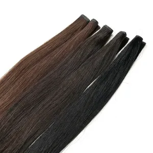 Cheveux humains indiens longs et raides, couleur personnalisable, cheveux Remy, densité 100%, base en soie, ensemble complet à clipser pour la tête entière - Product Image 3