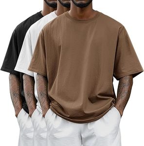 <b>Men's</b> Short Sleeve O-Neck T-<b>Shirt</b> Oversized Fit with Pattern Casual Knitted Quick Dry 100% Cotton Front Logo Eco-Friendly - Product Image 3