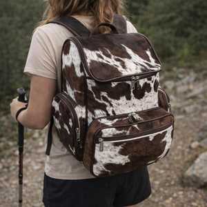 Handmade Cowhide Hair-On Leather <b>Backpack</b> Travel Laptop Bag Custom Logo Wholesale Supplier Manufacturer Bulk LHBP-0045 - Product Image 5