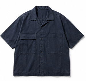 เสื้อเชิ้ตทำงานแขนสั้นทรงโอเวอร์ไซส์คุณภาพสูงสำหรับผู้ชาย - Product Image 3