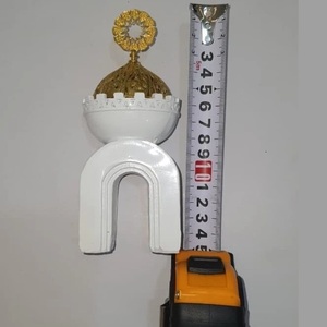 Kraft World Trendiger Handgefertigter Bakhoor-Räucherstäbchenhalter Weiß & Gold Akzentuierter Gips Arabische Heimdekoration - Product Image 5