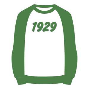 Sudadera blanca raglán de la hermandad Iota Phi Lambda, ropa con letras griegas, año de fundación 1929, jersey informal para mujer, top con cuello redondo - Product Image 1