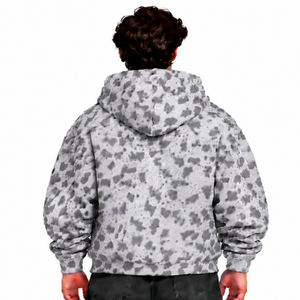 Silver Gray <b>Leopard</b> <b>Print</b> Hoodie Heavyweight Oversized Pullover <b>Sweatshirt</b> Kangaroo Pocket Drawstring Hood Casual Streetwear - Product Image 2