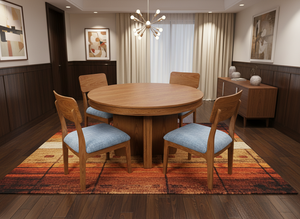 Juego de Mesa de Centro Redonda Moderna con 4 Sillas, Madera de Fresno Maciza y Chapa de MDF, Duradera y Fácil de Limpiar - Product Image 4