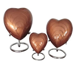 Heart Shaped Brass Cremation Urn Set of 3 for Ashes Small <b>Memorial</b> <b>Keepsake</b> Urns Decorative Funeral Storage Set - Product Image 2