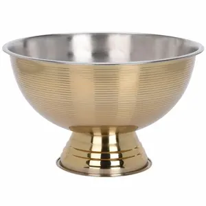 Grand Bol à Punch Doré Côtelé Grande Capacité – Vente en Gros – Glacière à Champagne, Vin, Bière – Idéal pour Fêtes, Bars et Traiteurs - Product Image 2