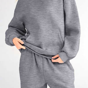 Sudadera con Capucha Oversize Gris para Mujer, Personalizable con Logotipo, Nueva, Casual, de Forro Polar Grueso, Venta al por Mayor - Product Image 6