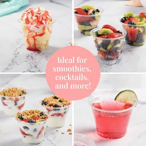 9 oz Clear Disposable <b>Drinkware</b>-Durable <b>Plastic</b> Cups for Cold Beverages Cocktails Desserts Little Small Cup Win Pack of 0 - Product Image 2