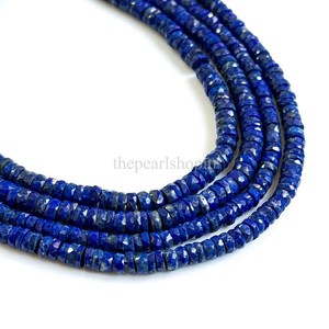 Cuentas facetadas de lapislázuli natural AAA de 5-6 mm, cuentas sueltas de piedra preciosa azul para la fabricación de joyas, hilo de cuentas de lapislázuli de 16 pulgadas - Product Image 5