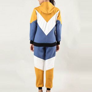 Ensemble de survêtement décontracté pour femme, tendance, en coton, deux pièces, longueur intégrale, avec contraste de couleurs - Product Image 3