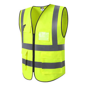 Chaleco de Trabajo Unisex de Alta Visibilidad con Bolsillos con Cremallera Reflectantes, Certificado CE, con Protección Contra Agujas, de Poliéster No Tóxico, Color Personalizado - Product Image 3