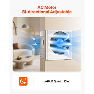 Ventilatore da parete silenzioso da 7,5 pollici con motore AC, regolazione bidirezionale della velocità del vento, 180 CFM, per ventilazione e scarico. - Product Image 6