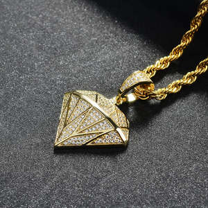 Colgante de Plata de Ley 925 grande de Hip Hop de alta calidad con colgante de diamante cultivado en laboratorio para hombres - Product Image 1