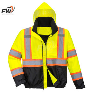 Vêtements de travail haute visibilité pour hommes, veste de travail réfléchissante de sécurité, veste d'hiver de chantier - Product Image 1