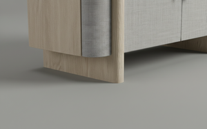 Buffet moderne à 2 portes en chêne massif pour salon - Rangement résistant à l'eau avec design minimaliste - Product Image 5