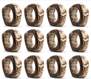 Anneaux de serviette en résine transparente haut de gamme faits à la main, écologiques et durables, motif tourbillon unique, vaisselle de luxe moderne pour mariage - Product Image 4