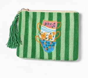 Pochette zippée en Tyvek brodée à la main, grande et mini, en forme de tasse à thé et de tasse à café pour femme, porte-clés écologique, cadeau - Product Image 3