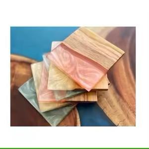 Custom Design Wood Resin Coaster Set Epoxy Coaster Resin Coaster Set Mat & Pads <b>Dining</b> Place Mats for at very reasonable Price - Product Image 4