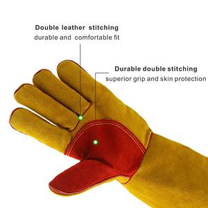 Gants de jardin à manches longues, gants de travail de sécurité en cuir de vache, gants de soutien pour le soudage, gants de travail pour la menuiserie, équipement de protection - Product Image 4