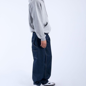 Men's Hip Hop Loose Washed Cotton Stretch Denim Jeans Heavy Weight Breathable Modern Casual Pants Wholesale Apparel Factory - Product Image 2