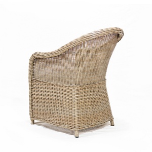 Modern Nordic Style <b>Round</b> Back Dining <b>Chair</b> with Woven Rattan Armrests for Home Office Living Room Bedroom or Hotel Use - Product Image 3