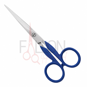 Ciseaux de coiffure en acier inoxydable, ciseaux de barbier avec manche bleu pour coiffeur - Product Image 1