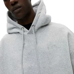 Oversized <b>Men's</b> Hooded <b>Sweatshirt</b> 100% Cotton French Terry Solid Color Pocket Design Washed Knitted Autumn Casual Style - Product Image 6