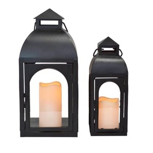 Wholesale Black Finished Lantern New Arrival Looking Metal Hanging Lantern Hotel Restaurant Wedding Decorative Set of 2 Lantern - Product Image 1
