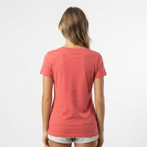 Hawk Eye Women's V-<b>Neck</b> T-Shirt Short Sleeve Solid Color Casual Cotton <b>Top</b> Spring Summer Wear - Product Image 2