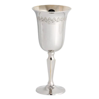 Coupe Kiddush Classique Personnalisée Faite à la Main en Laiton Sans Plomb, Finition Polie Haute Brillance Bicolore Nickel-Argent et Or, Personnalisation