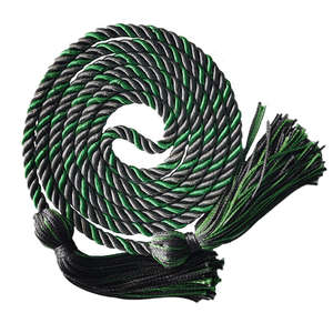 Cordons d'honneur personnalisés de haute qualité avec pompons colorés, vente en gros d'usine, pour la remise des diplômes - Product Image 1