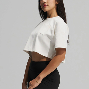 Summer Eco-Friendly 100% Cotton <b>Crop</b> <b>Top</b> T-Shirts for Women & Girls-Street Wear - Product Image 2