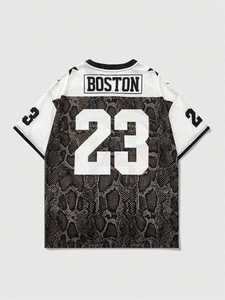 Camiseta de baloncesto de malla de poliéster para hombre, talla grande, con cuello mandarín, ajuste holgado, estampado por sublimación personalizado - Product Image 3