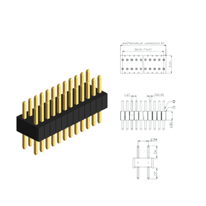 Conector de Latón Chapado en Oro con Paso de 1.27 mm, Carcasa de Nailon Negra para Aplicaciones de Telecomunicaciones - Product Image 2