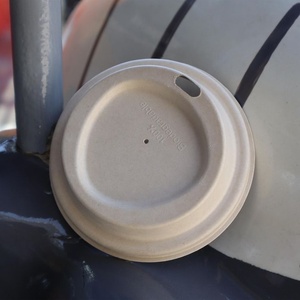 Eco Friendly Bagasse Coffee <b>Cup</b> with Lid for Takeaway Hot Drinks 80mm Lids Disposable Beverage <b>Cup</b> Smooth Closure Type Lids - Product Image 2