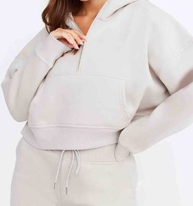 Sudadera con Capucha y Cremallera para Mujer, Tallas Grandes, Manga Larga, Color Sólido, Corte Holgado Informal, 100% Algodón, Peso Medio, para Otoño - Product Image 1