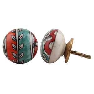 Boutons de meuble en céramique multicolores faits à la main, poignées de tiroir de cuisine modernes à motif floral, poignées de porte décoratives, quincaillerie pour la maison - Product Image 1