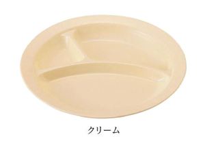 Plaque à compartiments circulaires en plastique allant au lave-vaisselle plateaux de service au micro-ondes restauration restaurant BBQ fabriqué au Japon pas cher réutilisable - Product Image 2