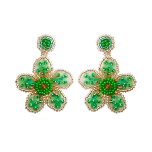 <b>Handmade</b> Bohemian Flower Drop <b>Earrings</b> for Women with Big Seed Beads Sequins Silver Plated New Design by MD HANDICRAFTS - Product Image 3